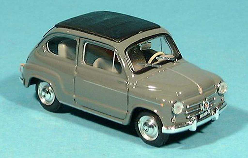 Fiat 600 1/43 Brumm D grise 1960 miniature
