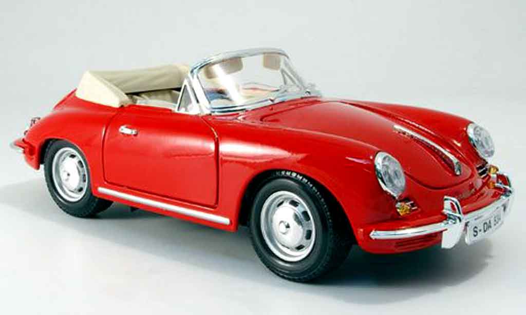 Porsche 356 1961 1/18 Burago 1961 B cabriolet rouge miniature