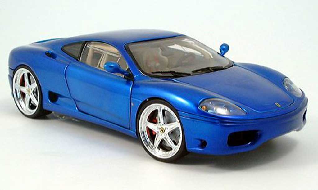 Ferrari 360 Modena 1/18 Hot Wheels tuning bleue 2003 miniature