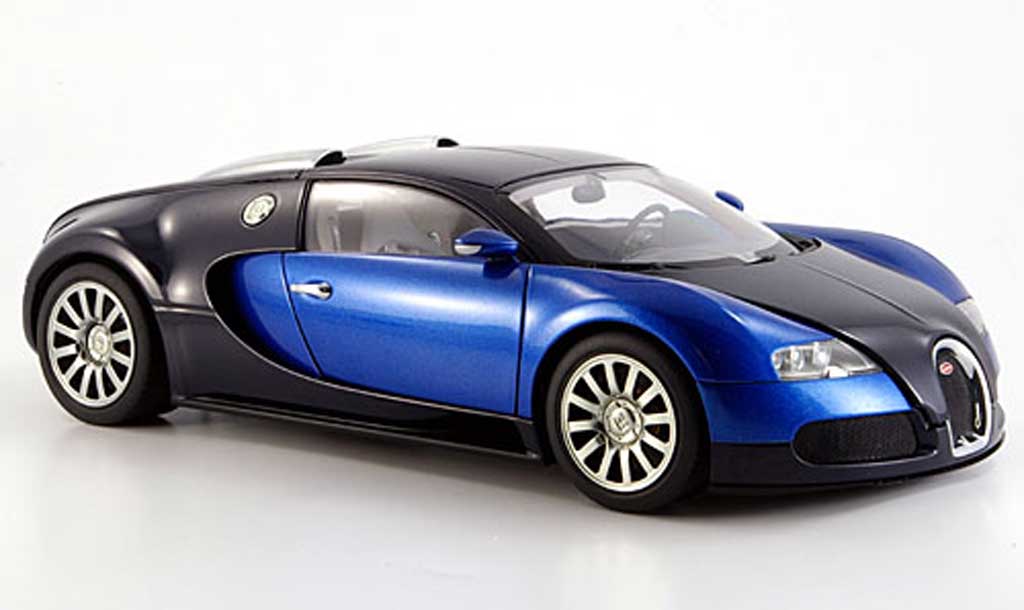 Bugatti Veyron 16.4 1/18 Autoart 16.4 eb bleu noire miniature