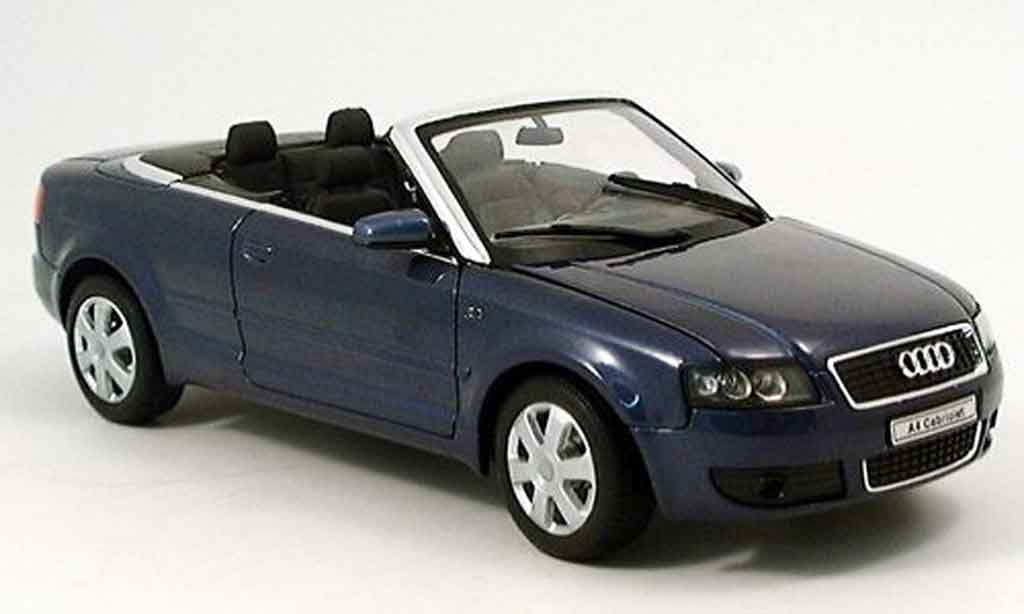 Audi A4 cabriolet 1/18 Welly cabriolet bleu 2002 diecast model cars