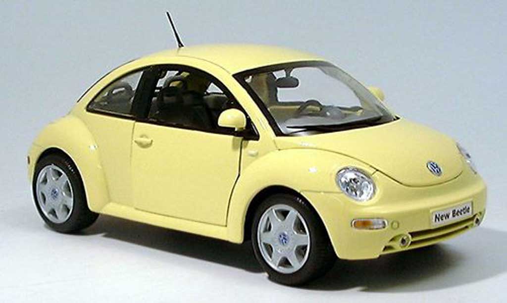 Volkswagen New Beetle 1/18 Welly jaune clair miniature