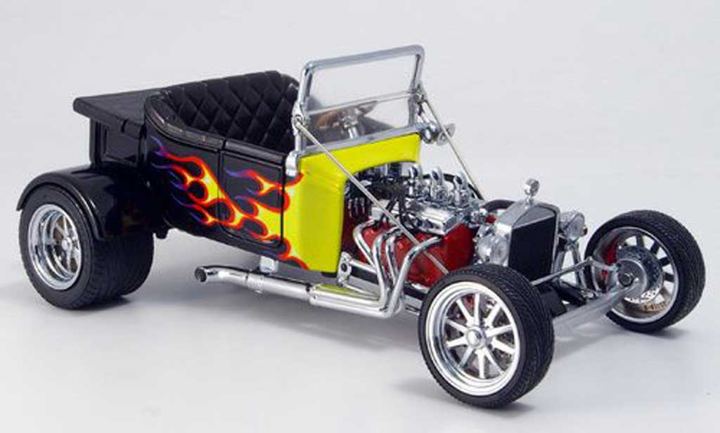 Ford Hot Rod 1/18 Yat Ming t-bucket negro avec amarilloen flammen offen 1925 coche miniatura