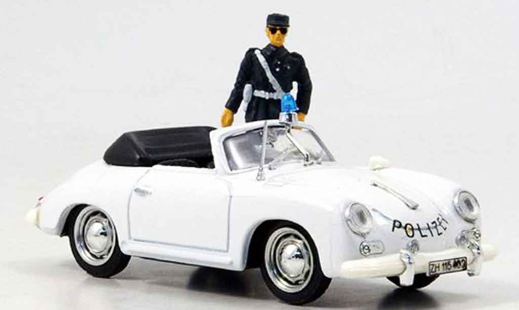 Porsche 356 1952 1/43 Brumm 1952 police Schweiz avec Figur miniature