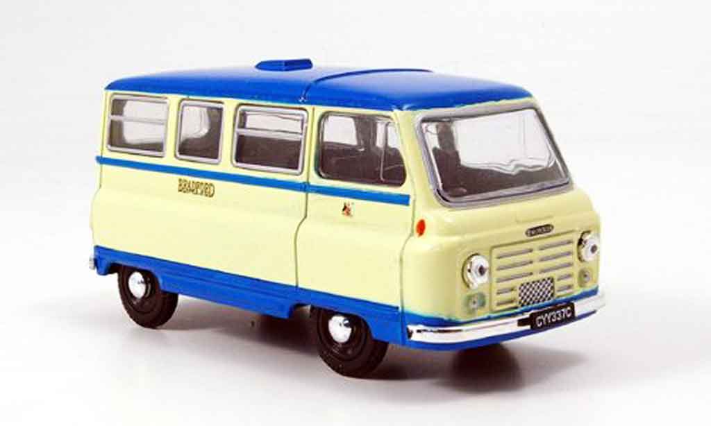 Morris J2 1/43 Oxford Bus beige bleu Bradford miniature