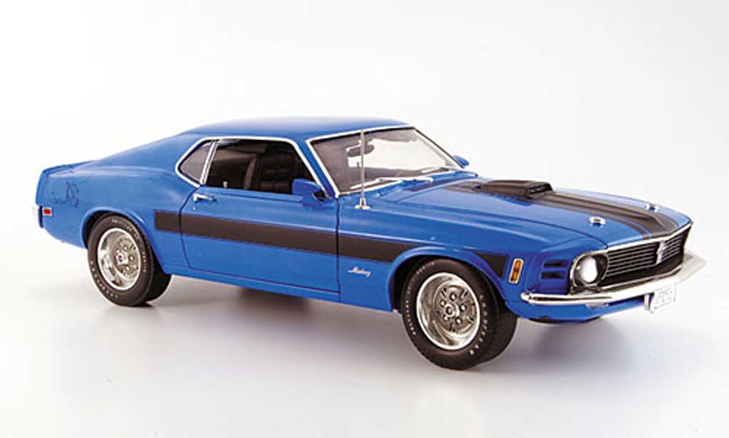 Ford Mustang 1970 1/18 Highway 61 1970 sidewinder special bleu/noire miniature