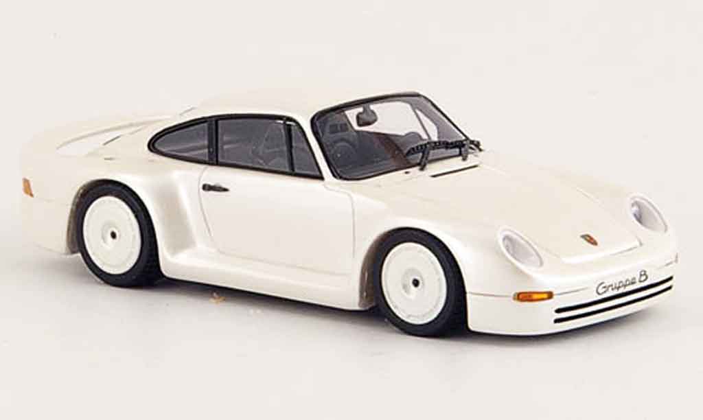 Porsche 959 1/43 Spark Gruppe B blanche miniature