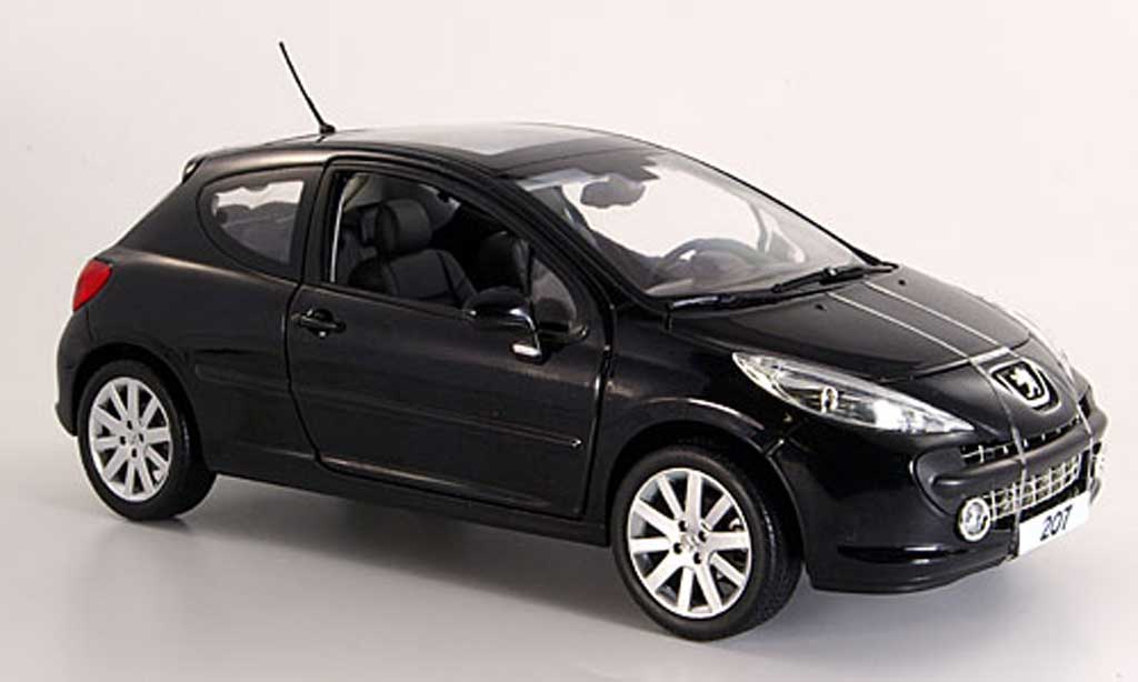 Peugeot 207 1/18 Norev 3 portes noire 2006 miniature