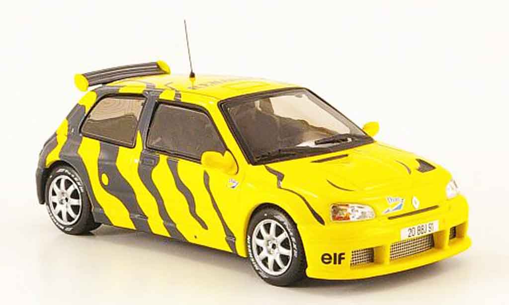 Renault Clio 1/43 IXO maxi test car jaune grise 1995 miniature