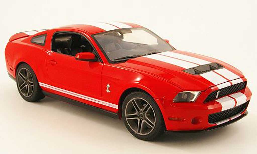 Shelby GT 500 1/18 Greenlight rouge avec blanche bandes 2010 miniature