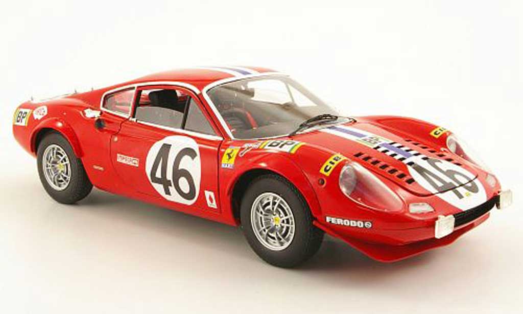 Ferrari 246 1/18 Hot Wheels dino gt no.46 nart 24h le mans 1972 miniature
