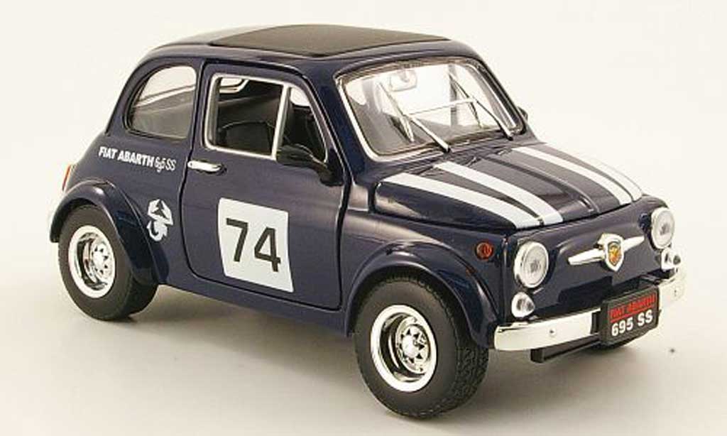 Fiat 500 Abarth 1/18 Mondo Motors 695ss bleu no.74 miniature