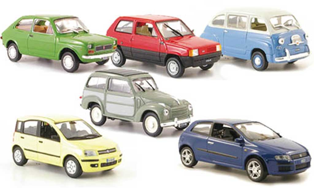 Fiat 500 1/43 Hachette 6er-Set: 127 600 Multipla Panda Belvedere miniature