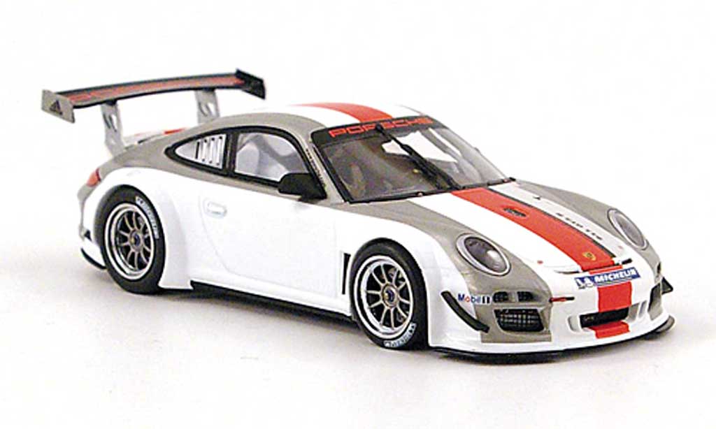 Porsche 997 GT3 1/43 Minichamps GT3 R gris /blanco/rojo coche miniatura
