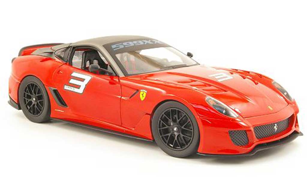 Ferrari 599 XX 1/18 Hot Wheels XX no.3 red/grey diecast model cars