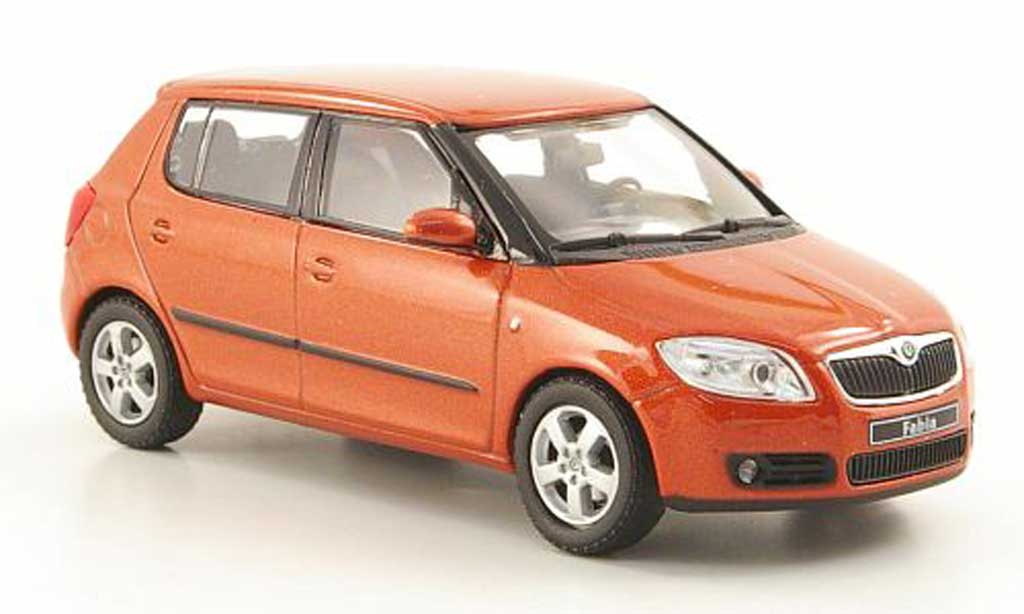 Skoda Fabia II 1/43 Abrex II orange 2006 miniature