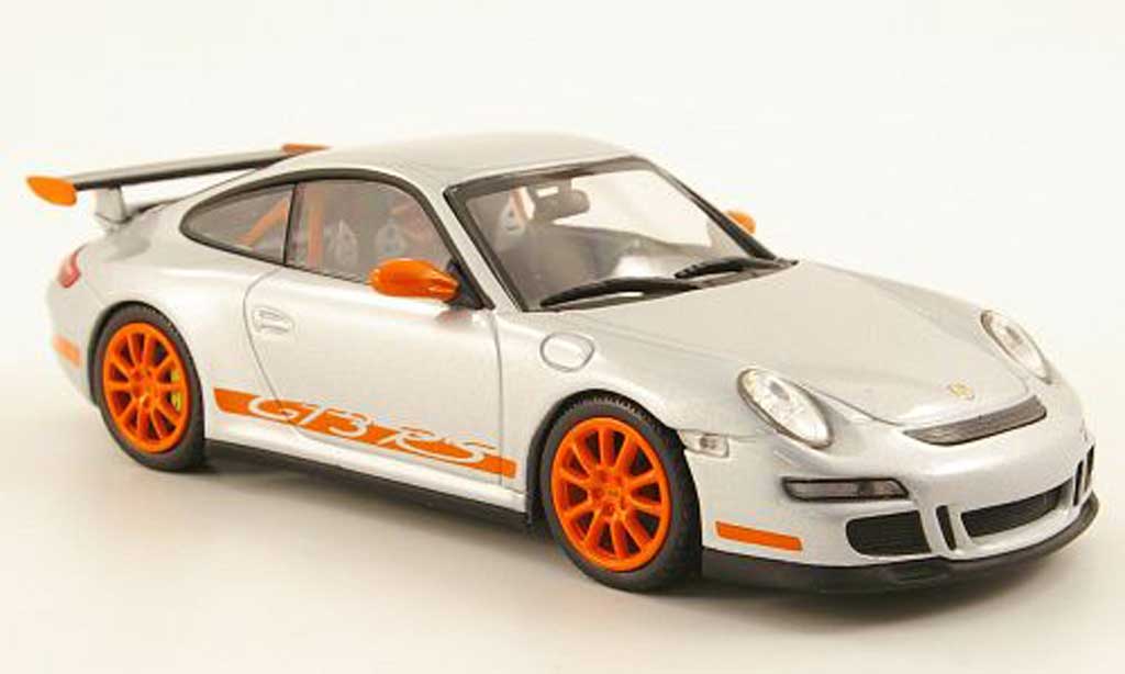 Porsche 997 GT3 RS 1/43 Minichamps GT3 RS grise /orange miniature