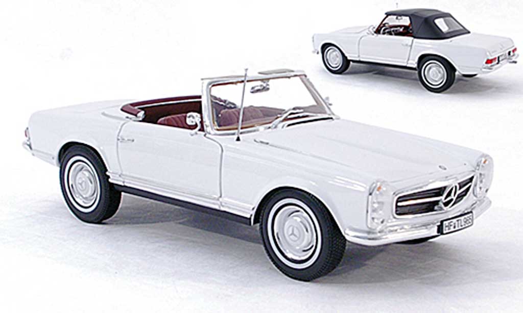 Mercedes 230 1/18 Norev SL (W113) bianco 1963 diecast model cars