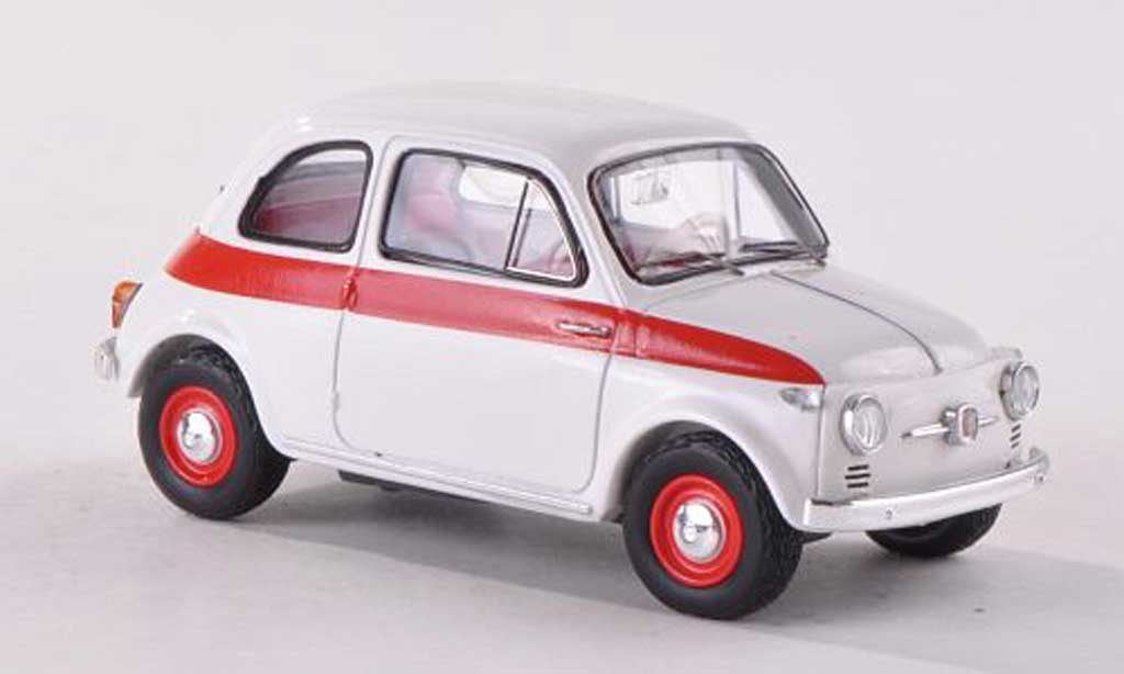 Fiat 500 Sport 1/43 Spark Sport blanche/rouge 1958 miniature