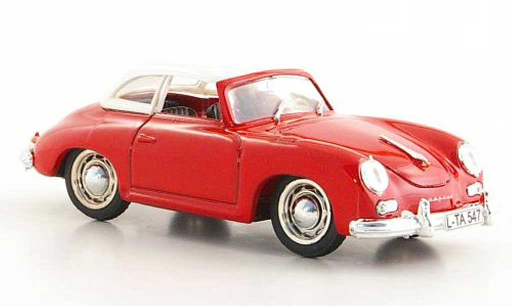 Porsche 356 1952 1/43 Brumm 1952 Hardtop rouge/blanche miniature