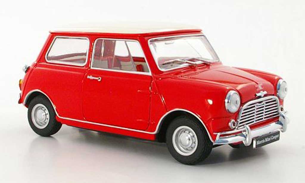 Austin Mini Cooper 1/18 Kyosho MkI 1275S rouge/blanche RHD miniature
