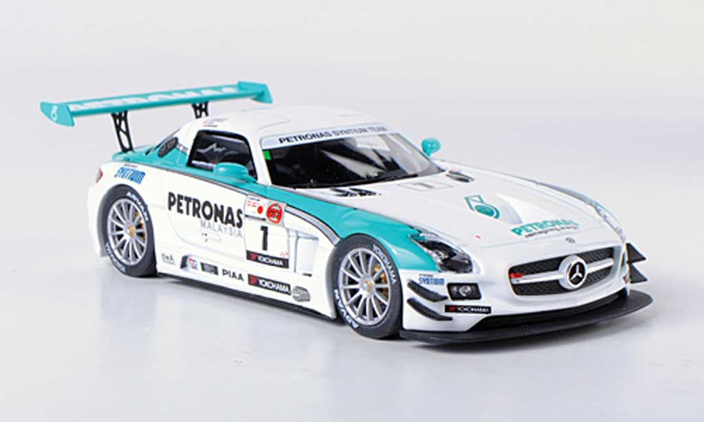 Mercedes SLS 1/43 Ebbro AMG GT3 No.1 Petronas Syntium N.Taniguchi / F.Hairuman / D.Ang / M.Yanagida Super Taikyu 2012 diecast model cars