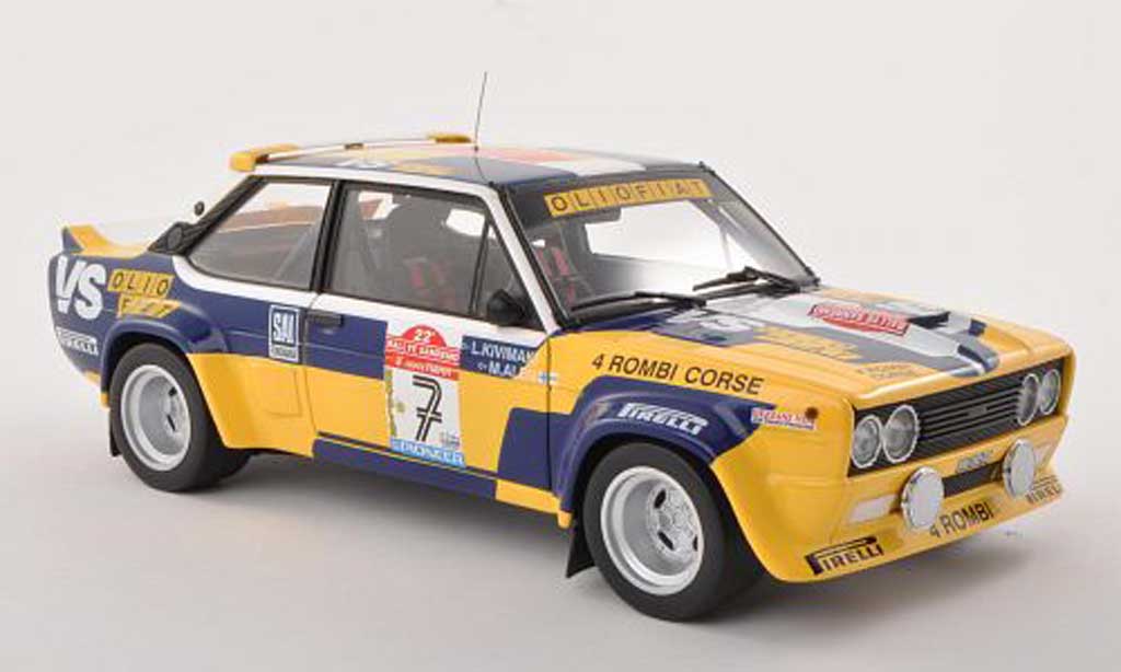 Fiat 131 Abarth 1/18 Kyosho Abarth No.7 4 Rombi Corse - VS Olio Rally Sanremo 1980 M.Alen/I.Kivimaki miniature