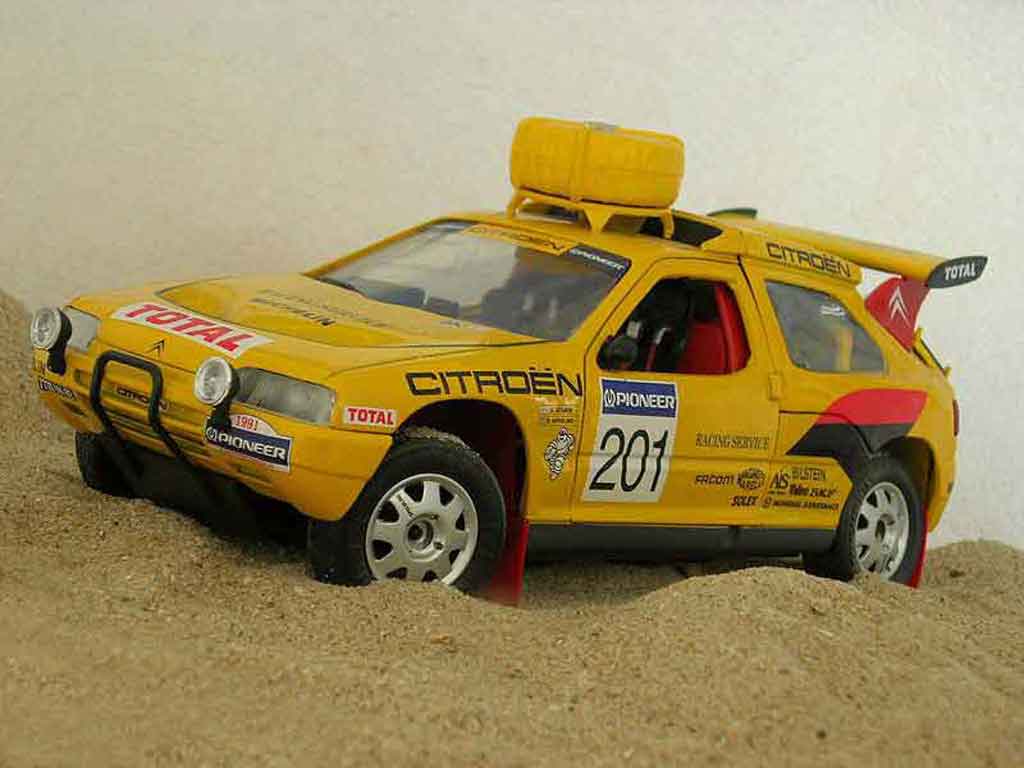 Citroen ZX 1/18 Solido rallye raid #201 1992 Jaune miniature