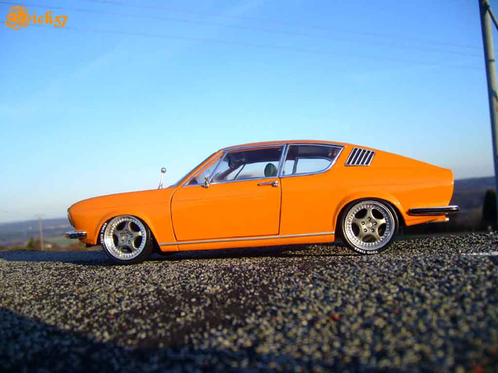 Audi 100 coupe S 1/18 Anson 1970 orange jantes porsche miniature