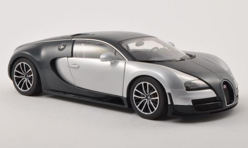 Bugatti Veyron 16.4 1/18 Autoart 16.4 Super Sport carbon-bleu/grise 2010 miniature