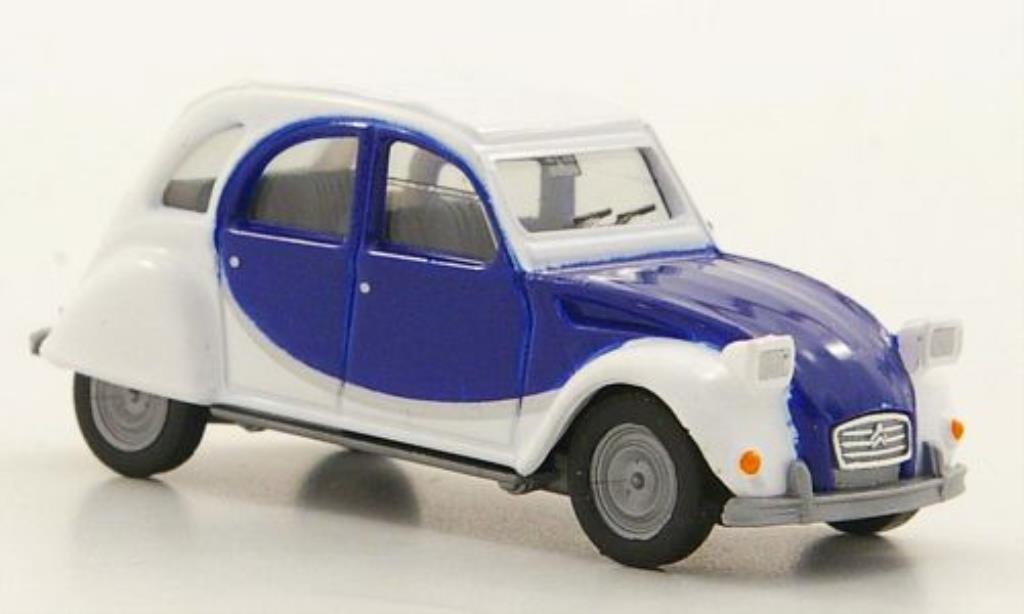 Citroen 2CV 1/87 Herpa Charleston blanche/bleu miniature