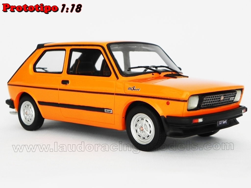 Fiat 127 Sport 1/18 Laudoracing Models 70 HP LM090B orange miniature