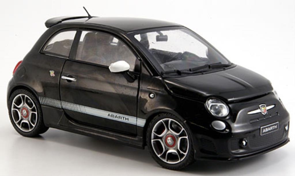 Fiat 500 Abarth 1/24 Motormax Abarth noire 2008 miniature