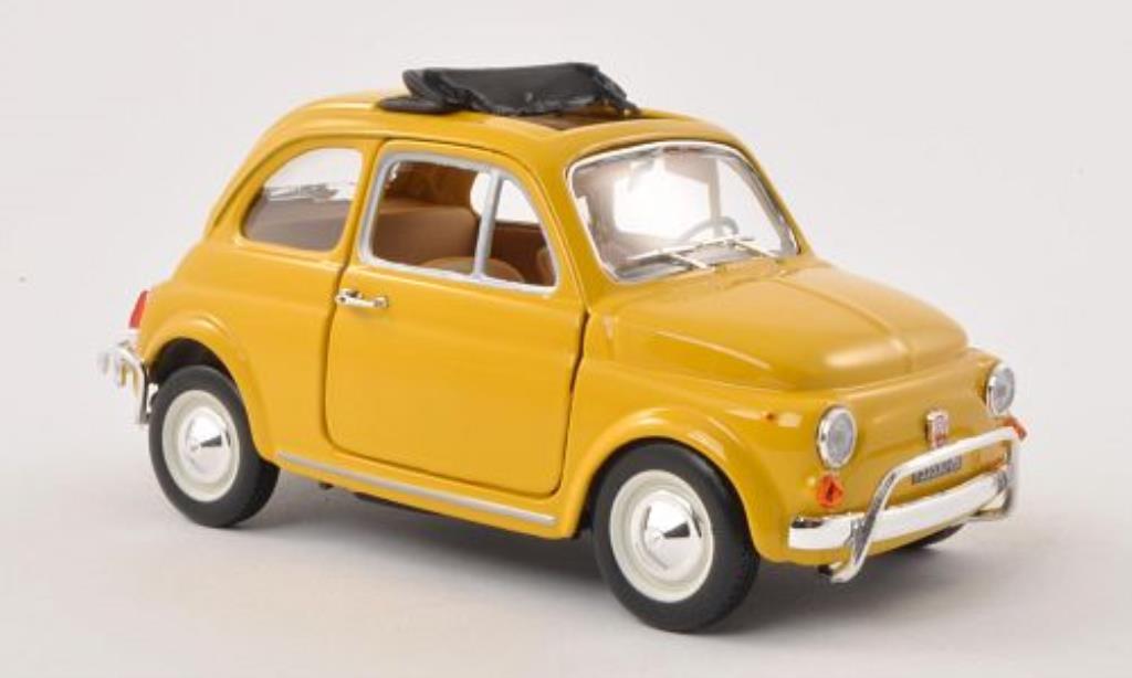 Fiat 500 L 1/24 Burago L jaune geoffnetes Faltdach 1968 miniature