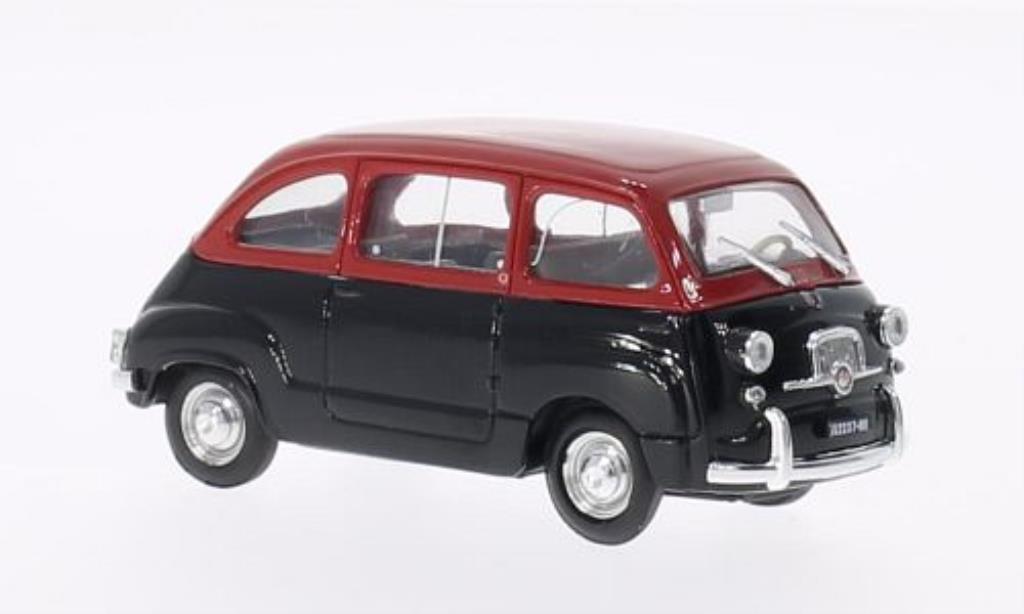 Fiat 600 1/43 Brumm Multipla D rouge/noire 1960