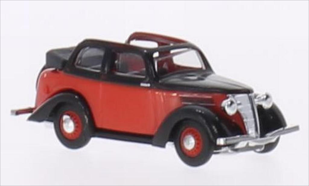 Ford Eifel 1/87 Busch Cabriolimousine rouge/noire miniature