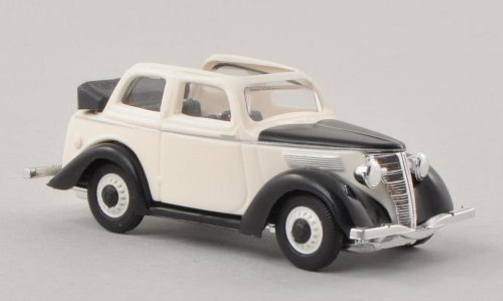 Ford Eifel 1/87 Busch Cabriolimousine blanche/noire miniature