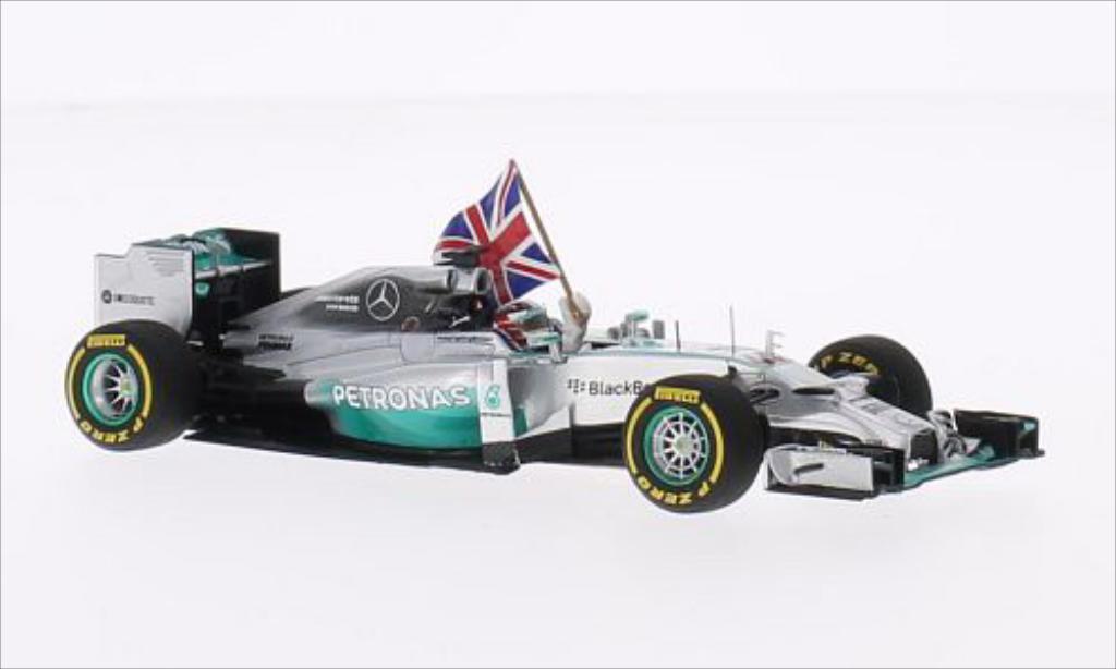 Mercedes F1 1/43 Spark W05 Hybrid No.44 GP Petronas Formel 1 GP Abu Dhabi 2014 miniature