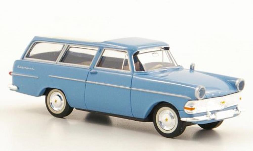 Opel Rekord 1/87 Brekina PII Caravan bleu/blanche miniature