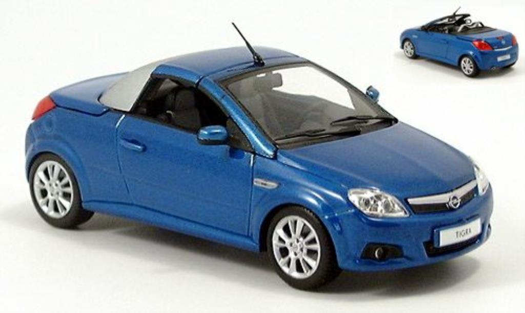 Opel Tigra 1/43 Minichamps Twin Top bleu/grise 2004 miniature