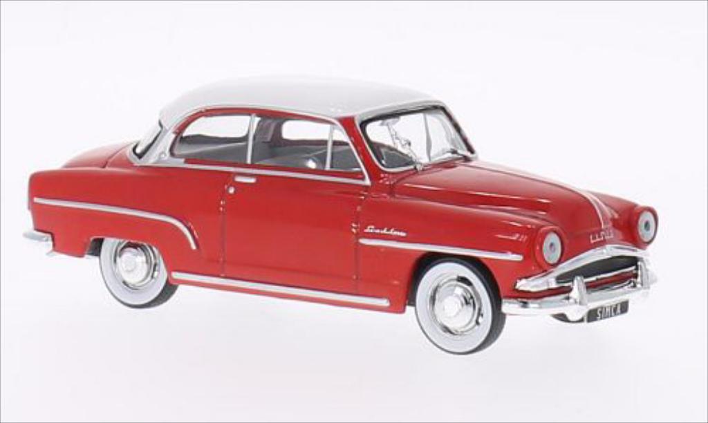 Simca Aronde 1/43 WhiteBox Grand Large rouge/blanche 1953 miniature