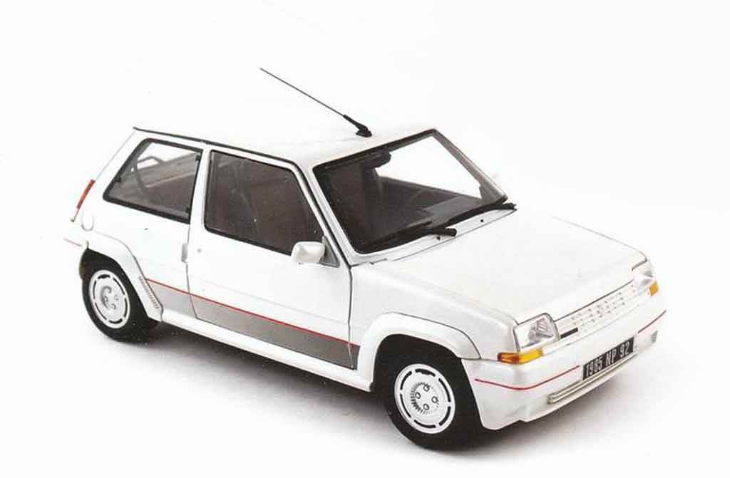 Renault 5 1/18 Norev GT Turbo phase 1 blanche miniature