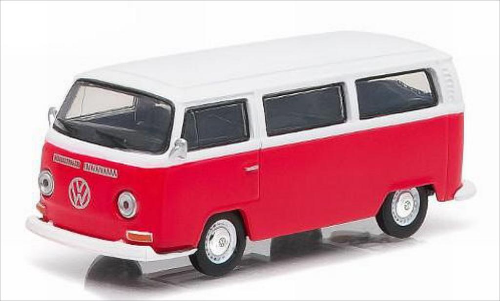 Volkswagen T2 1/64 Greenlight Bus rouge/blanche 1968 miniature