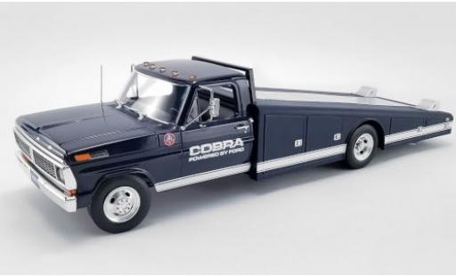 Ford F-350 1/18 ACME Ramp Truck dunkelblue/white Shelby Cobra 1970 Powered by diecast model cars