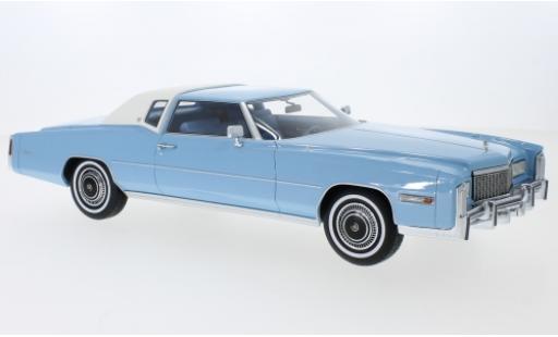 Cadillac Eldorado 1/18 BoS Models metallise bleue/blanche 1976 miniature