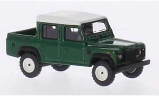 Land Rover Defender 1/87 BoS Models 110 Double Cab Pickup dunkelverte/matt-blanche RHD 1990 miniature