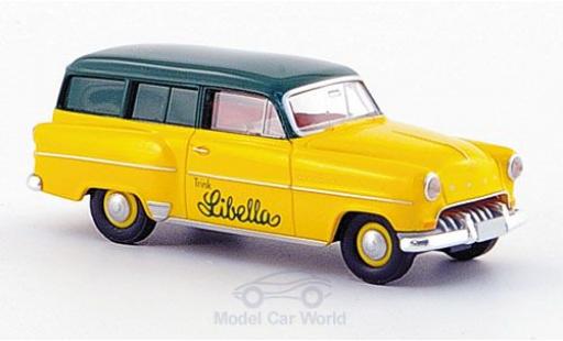 Opel Olympia 1/87 Brekina Caravan jaune/verte Libella miniature