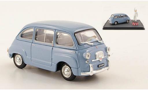 Fiat 600 1/43 Brumm D Multipla hellbleue 1960 Straßenszene Rom avec figurines miniature