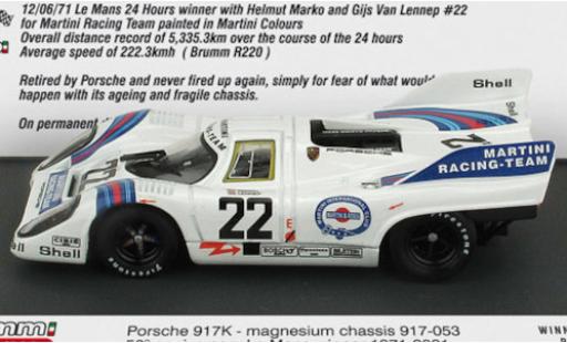 Porsche 917 1971 1/43 Brumm K RHD No.22 Martini Racing Team Martini 24h Le Mans 1971 in Sonderverpackung H.Marko/G.van Lennep miniature