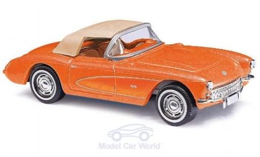 Chevrolet Corvette 1/87 Busch C1 Convertible metallic-orange 1956 mit Softtop diecast model cars